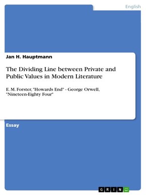 cover image of The Dividing Line between Private and Public Values in Modern Literature